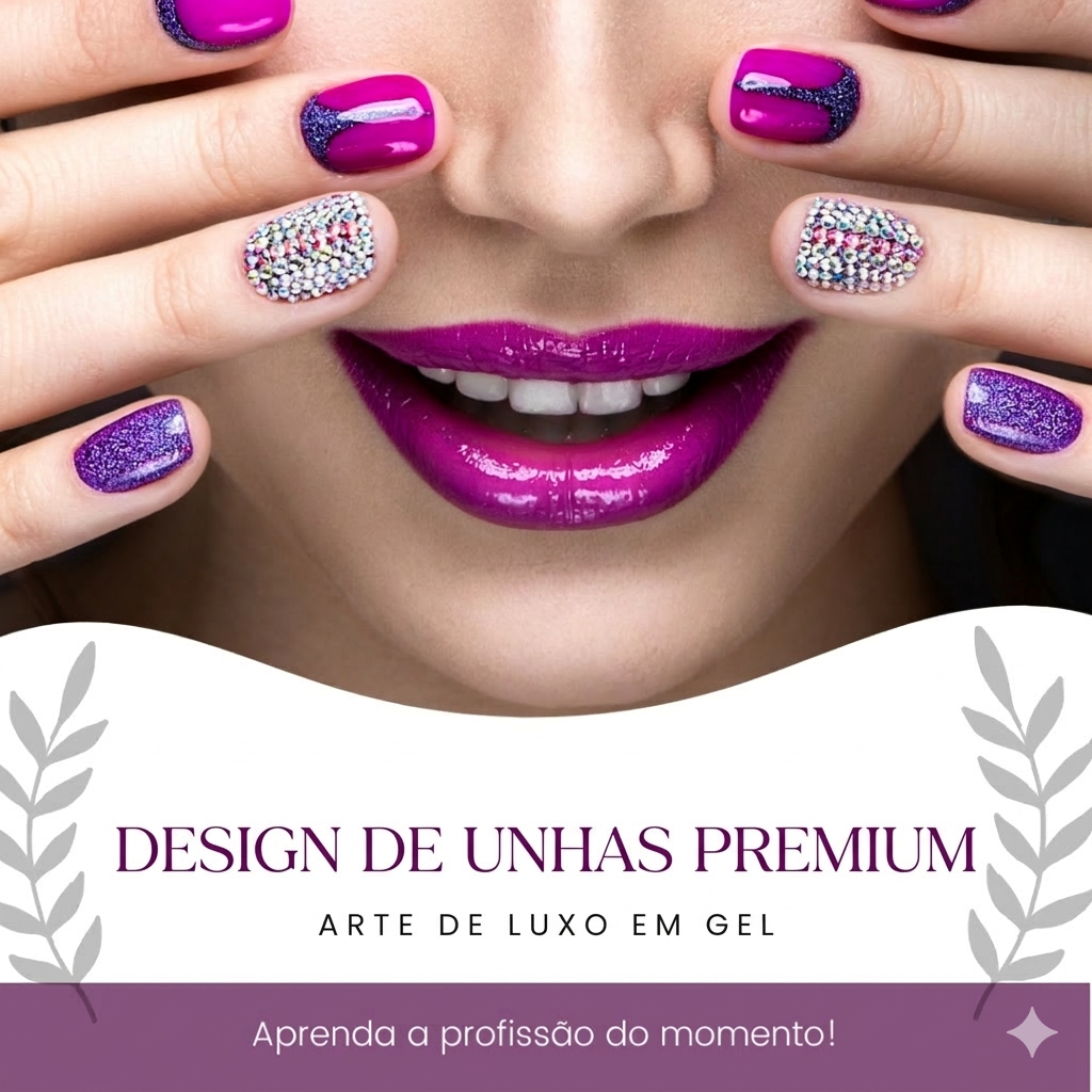 CURSO DESIGN DE UNHAS EM GEL PREMIUM - ARTE DE LUXO EM GEL