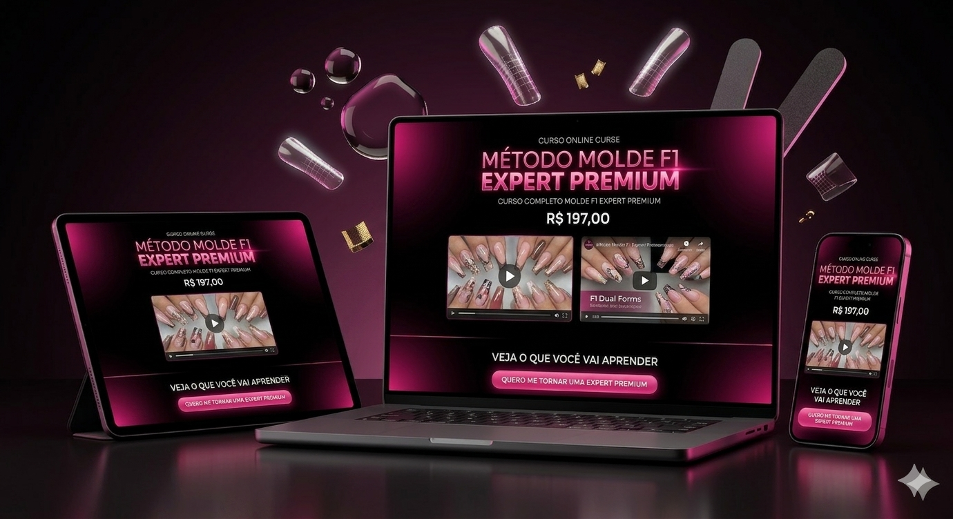 CURSO DESIGNER DE UNHAS: MÉTODO MOLDE F1 EXPERT PREMIUM
